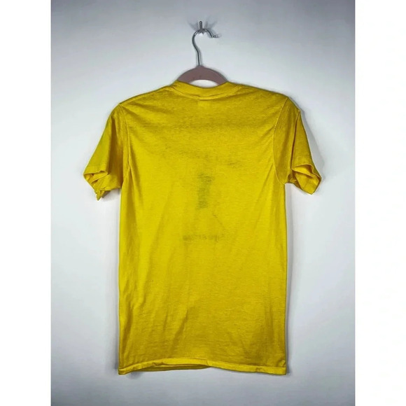 Vintage Gregarious Aquarius T Shirt Yellow Single Stitch Graphic Print Zodiac - Picture 5 of 8